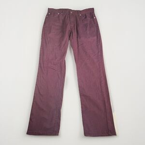 Levi’s 511 Slim Hip-Ankle Commuter Jeans Burgundy Stretch Mens 34x30